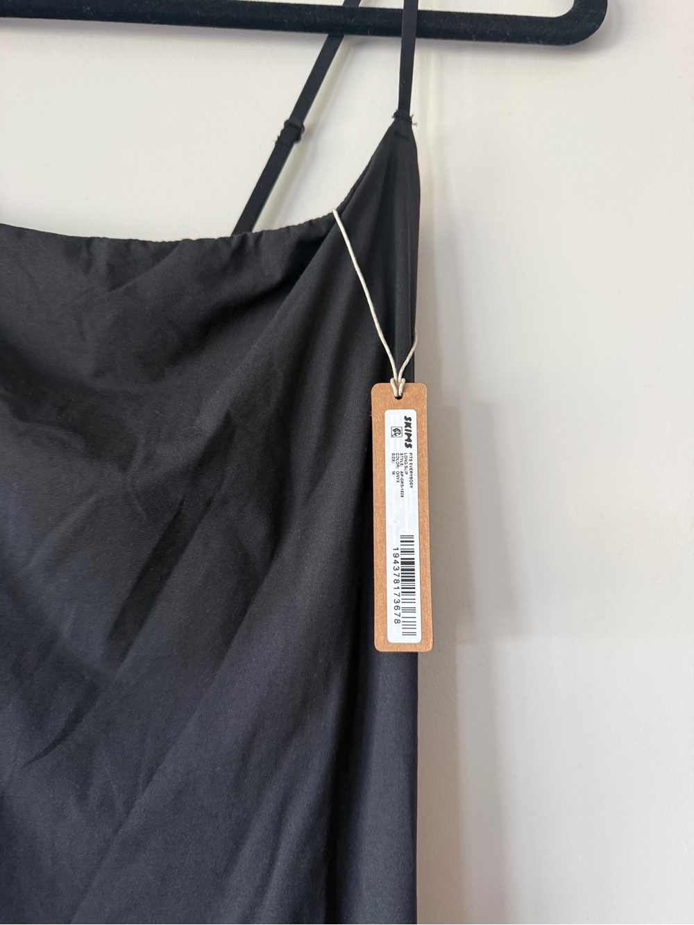 Skims Fits Everybody Soft Lounge Long Slip Dress Onyx